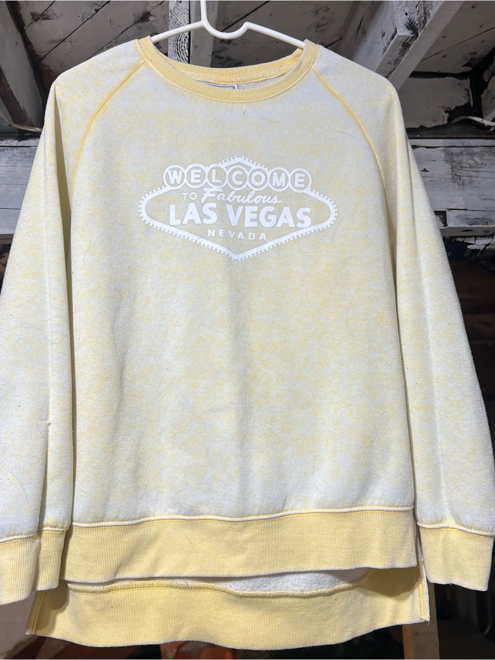Las Vegas Graphic Crewneck Sweater - Yellow